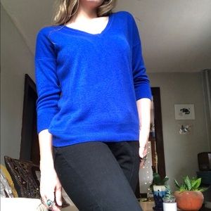 Blue V Neck Sweater